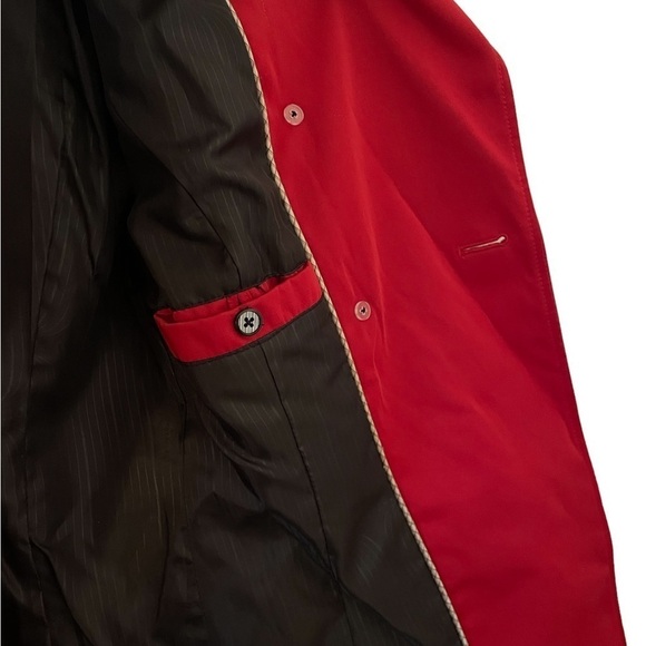 Soia and Kyo Red Hooded Trench Coat Rain Coat XXS - Picture 10 of 11